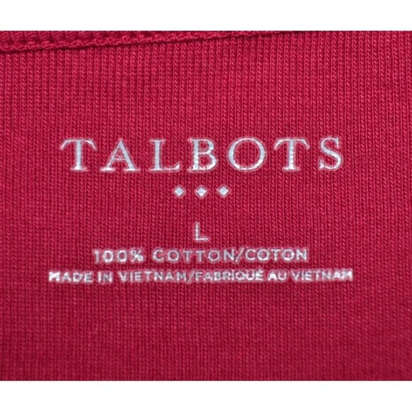 Talbot's Boat Neck Shoulder Tie Ribbed Knit Top Shirt Size L Long Sleeve Pink - Picture 6 of 7